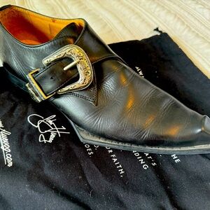 Fluevog Swordfish Dunaway’s, Black, size 13, silver buckles